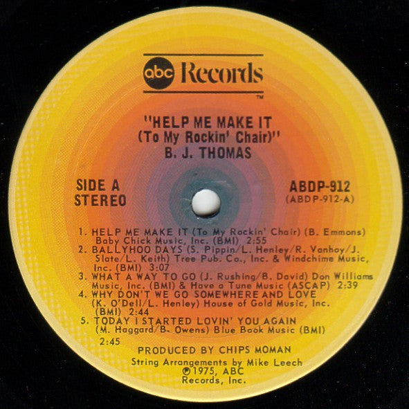 B.J. Thomas - Help Me Make It (To My Rockin' Chair)