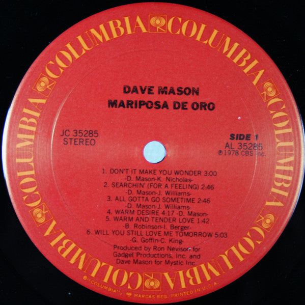 Dave Mason - Mariposa De Oro