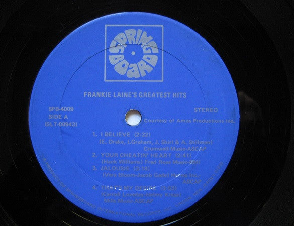 Frankie Laine's Greatest Hits - secondary