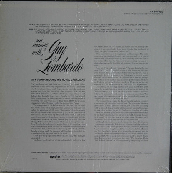 Guy Lombardo And His Royal Canadians - An Evening With Guy Lombardo