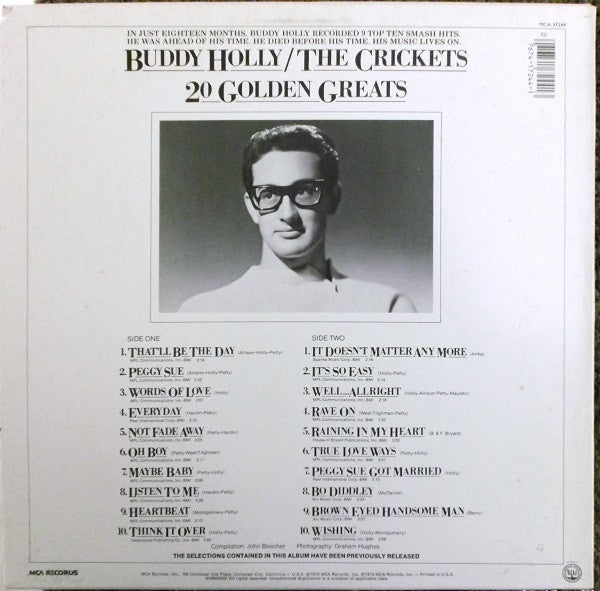 Buddy Holly, The Crickets - 20 Golden Greats