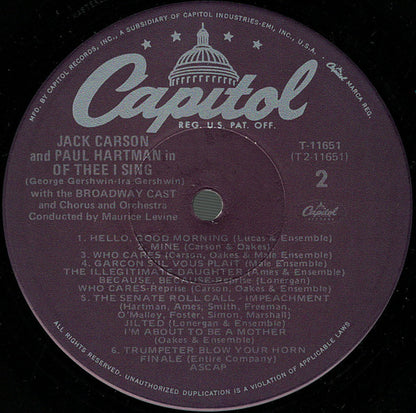Jack Carson, Paul Hartman, George Gershwin, Ira Gershwin - Of Thee I Sing