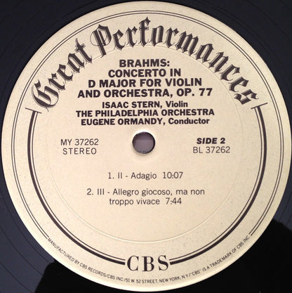 Johannes Brahms, Isaac Stern, Eugene Ormandy, The Philadelphia Orchestra - Violin Concerto