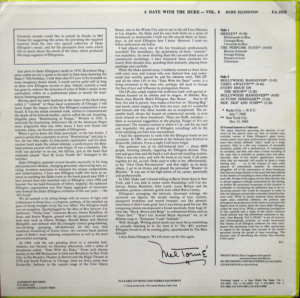 Duke Ellington And His Orchestra - A Date With The Duke Vol. 8
