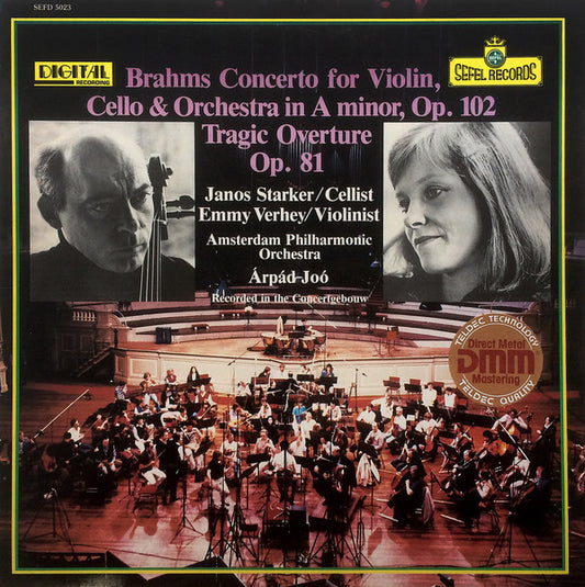 Johannes Brahms, Janos Starker, Emmy Verhey, Arpad Joo, Amsterdams Philharmonisch Orkest - Brahms Concerto For Violin, Cello & Orchestra In A Minor, Op.102 / Tragic Overture Op.81