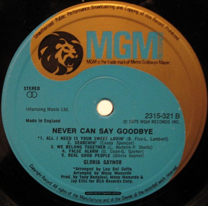 Gloria Gaynor - Never Can Say Goodbye