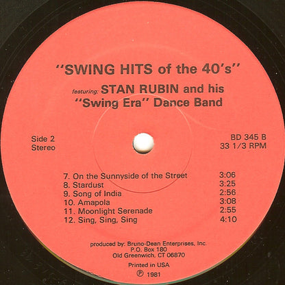 Stan Rubin And His Swing Era Dance Band - Swing Hits Of The 40s