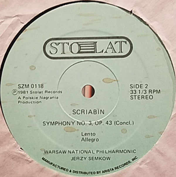 Jerzy Semkow, Orkiestra Symfoniczna Filharmonii Narodowej, Alexander Scriabine - Symphony No. 3 "The Divine Poem"