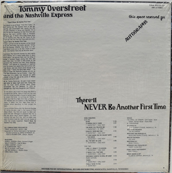 Tommy Overstreet, The Nashville Express - There'll NEVER Be Another First Time