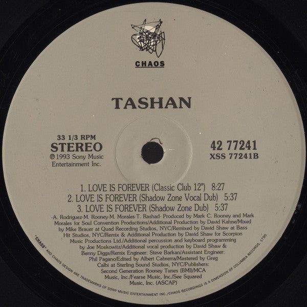 12" Single: Tashan - Love Is Forever