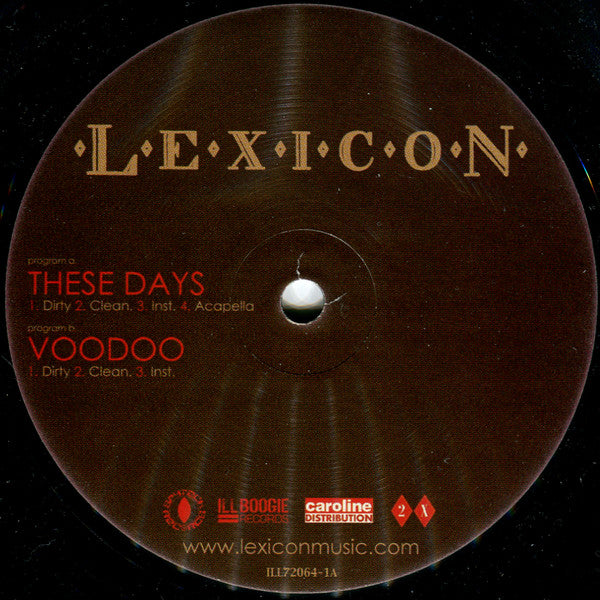 12": Lexicon (3) - These Days / Voodoo