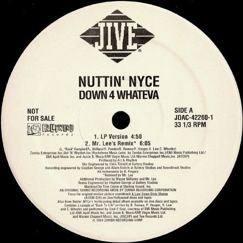 12": Nuttin' Nyce - Down 4 Whateva