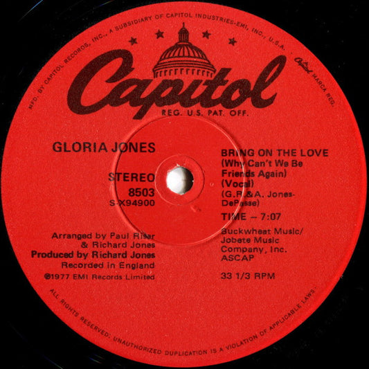 Gloria Jones - Bring On The Love (Why Can't We Be Friends Again)