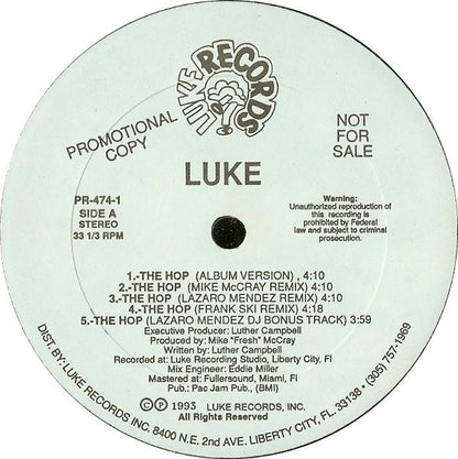12" Single: Luke - The Hop