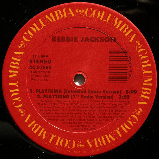 12": Rebbie Jackson - Plaything