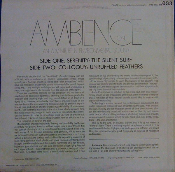 No Artist - Ambience One (An Adventure In Enviromental Sound)