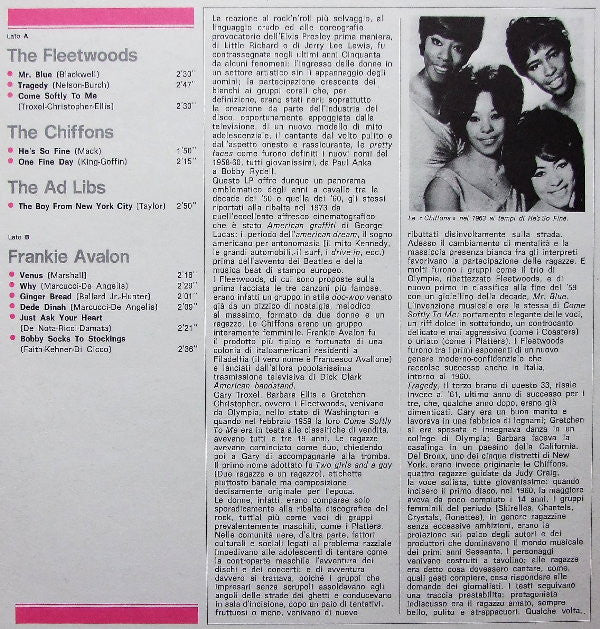 Various - The Fleetwoods / Frankie Avalon / The Chiffons / The Ad Libs
