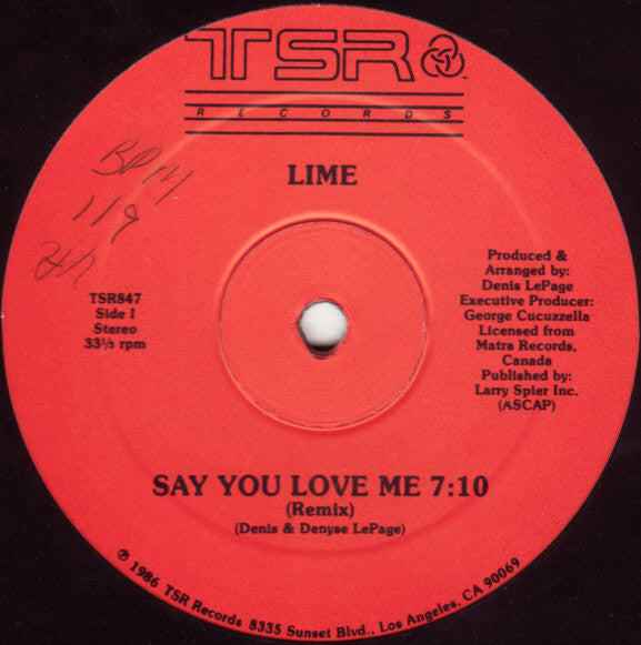 12" Single: Lime - Say You Love Me