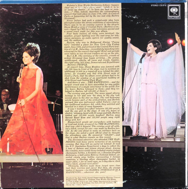 Barbra Streisand - A Happening In Central Park