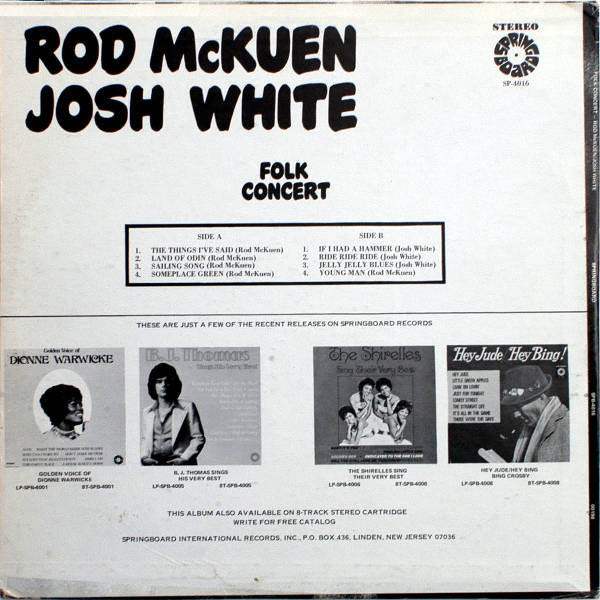 Rod McKuen, Josh White - Folk Concert