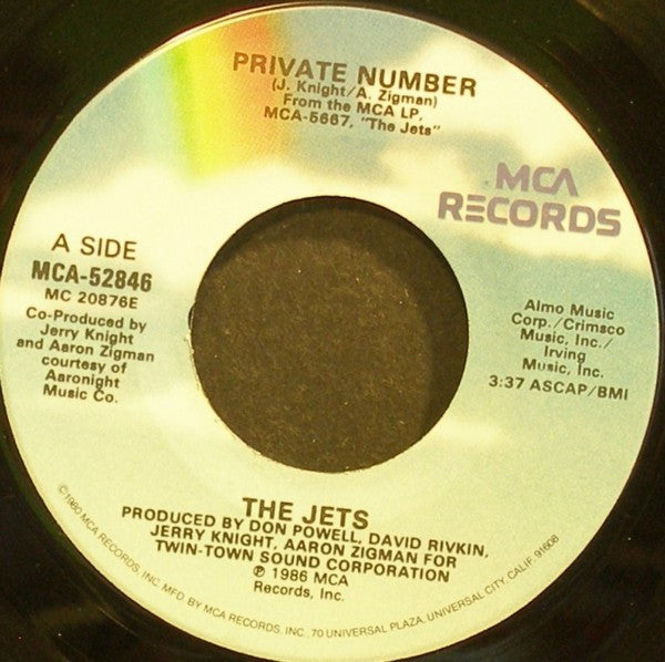 7": The Jets - Private Number / Look, No Strings