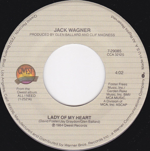 7": Jack Wagner - Premonition