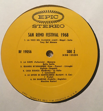 Various - Twelve Greatest Hits San Remo Festival 1968