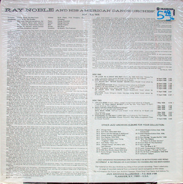 Ray Noble And His Orchestra - Ray Noble Broadcasting With His American Dance Band - "Live" 1935