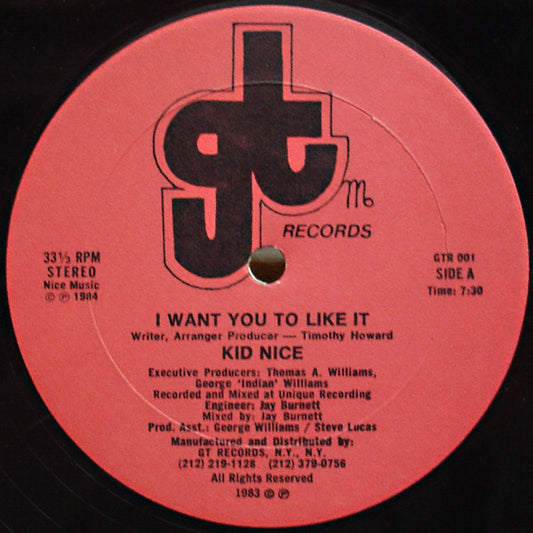 12": Kid Nice - I Want You To Like It