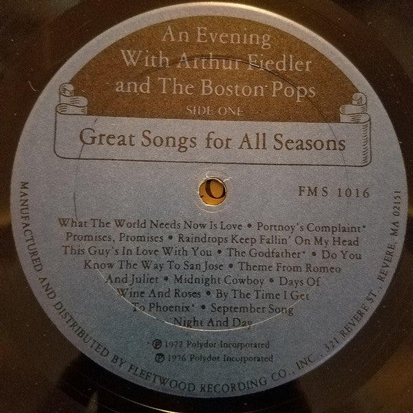 Arthur Fiedler, The Boston Pops Orchestra - An Evening With Arthur Fielder And The Boston Pops