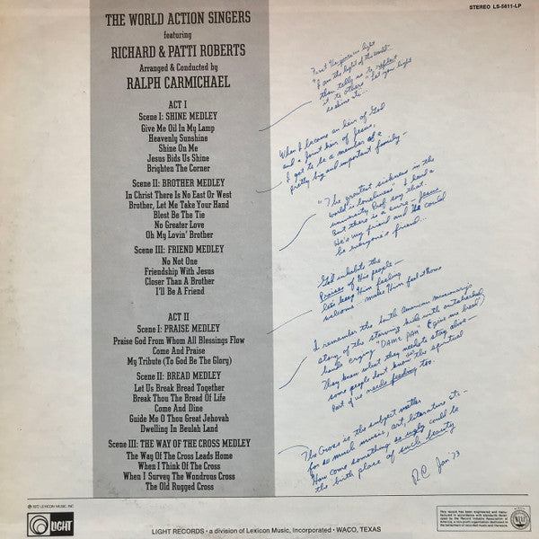 The World Action Singers, Richard Roberts (4), Patti Roberts - Mini-Musicals