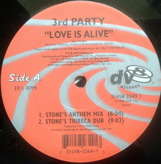 12": 3rd Party - Love Is Alive