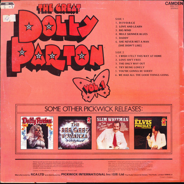Dolly Parton - The Great Dolly Parton Vol. 1 (D-I-V-O-R-C-E)