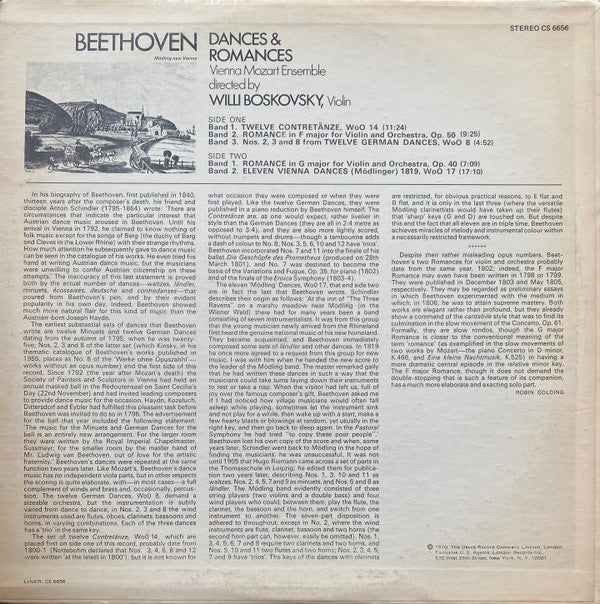 Ludwig van Beethoven, Wiener Mozart Ensemble, Willi Boskovsky - Dances & Romances
