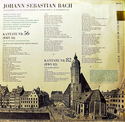 Hermann Prey, Thomanerchor, Gewandhausorchester Leipzig, Kurt Thomas, Hannes Kästner - Bach-Kantaten (Nr.56 Ich Will Den Kreuzstab Gerne Tragen • Nr.82 Ich Habe Genug)