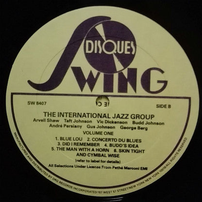 The International Jazz Group, Arvell Shaw, Taft Jordan, Vic Dickenson, Budd Johnson, André Persiany, Gus Johnson, George Berg - The International Jazz Group - Volume One