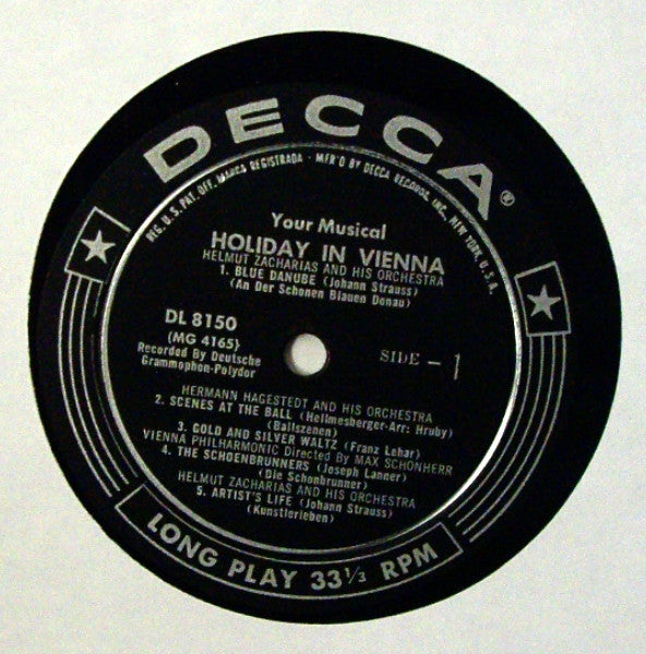 Helmut Zacharias, Hermann Hagestedt, Max Schönherr, Freddy Light, T. Fritz - Your Musical Holiday in Vienna