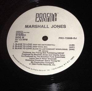 12" Single: Marshall Jones - Slave To Love