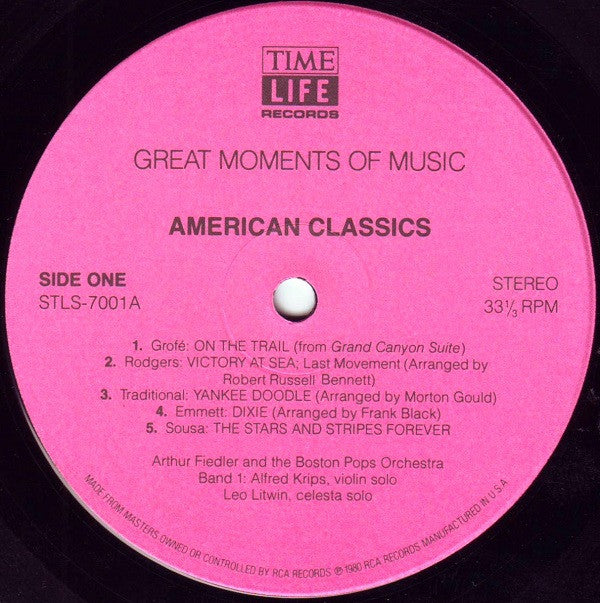 Arthur Fiedler, The Boston Pops Orchestra - Great Moments Of Music: American Classics