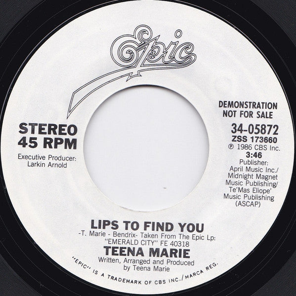 7": Teena Marie - Lips To Find You