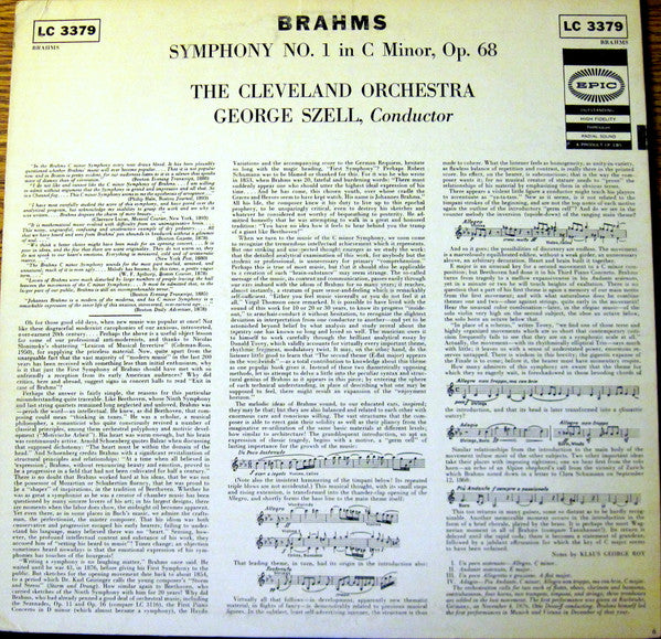 Johannes Brahms, The Cleveland Orchestra, George Szell - Symphony No. 1 In C Minor, Op. 68