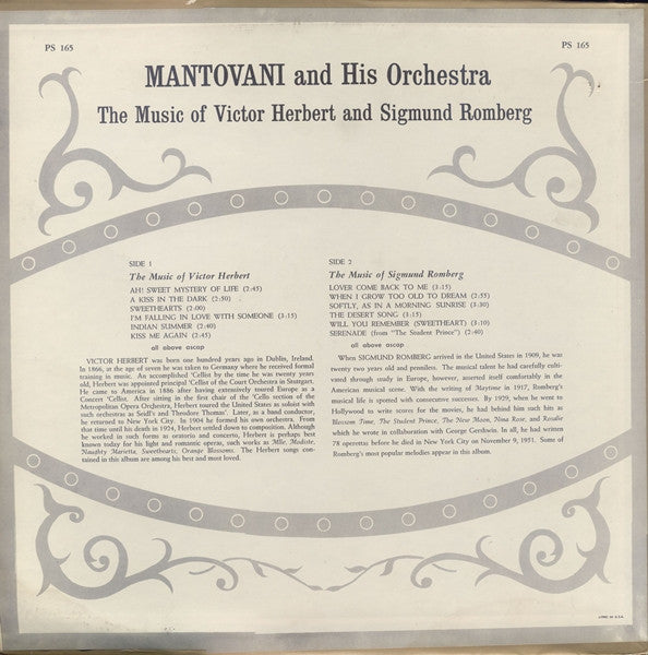 Mantovani And His Orchestra - The Music Of Victor Herbert And Sigmund Romberg