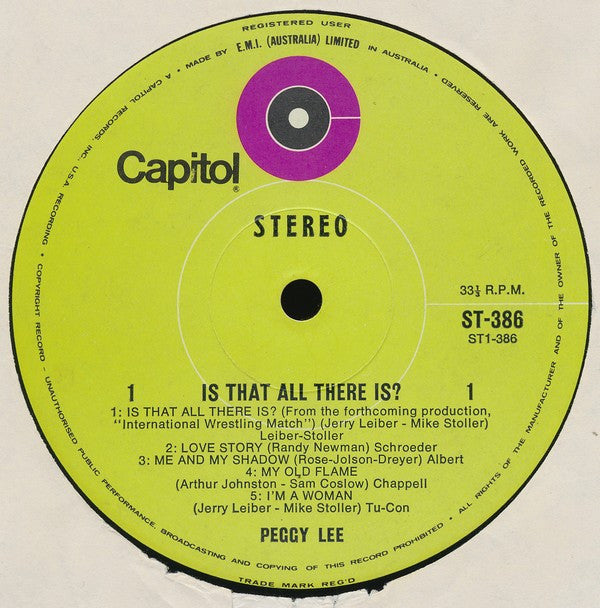 Peggy Lee - Is That All There Is?