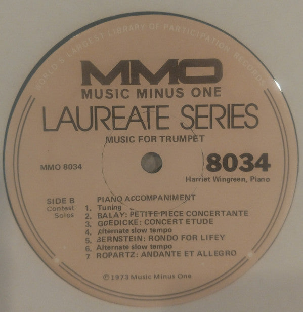 Gerard Schwarz, Harriet Wingreen - Music For Trumpet & Piano