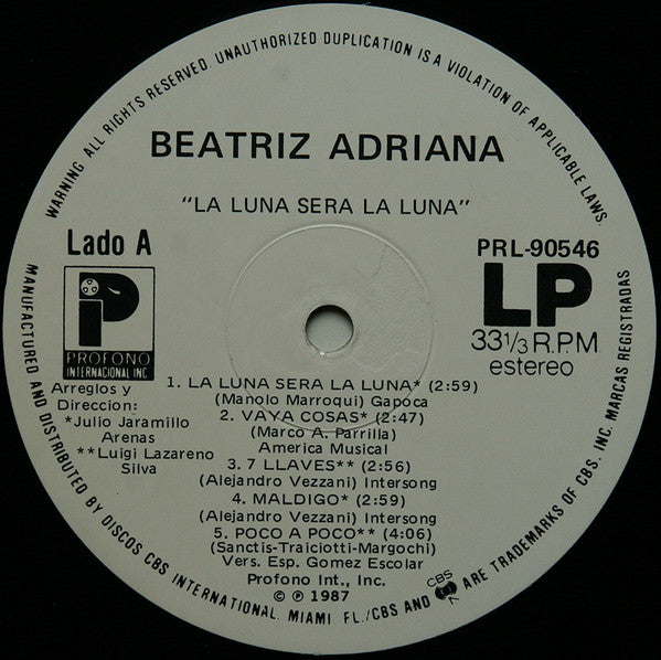 Beatriz Adriana - La Luna Sera La Luna