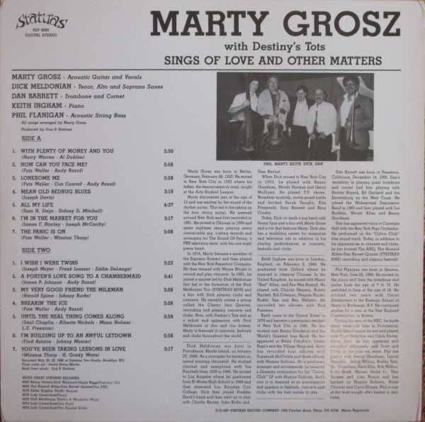 Marty Grosz, Destiny's Tots - Sings Of Love And Other Matters