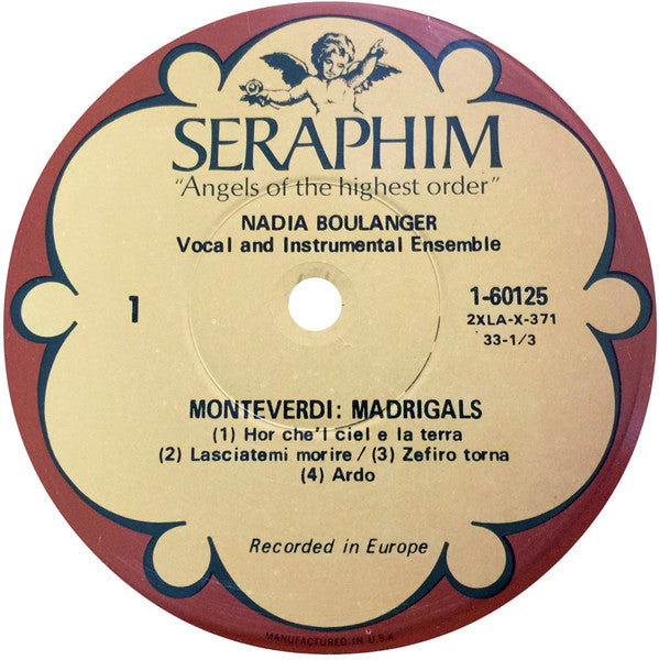 Nadia Boulanger, Claudio Monteverdi - Madrigals