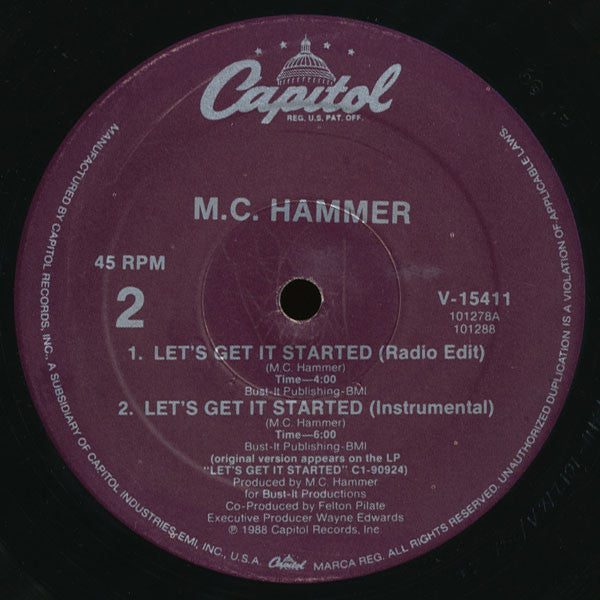 12": MC Hammer - Let's Get It Started