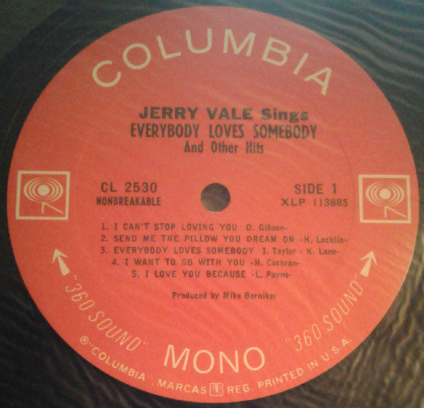 Jerry Vale - Sings Everybody Loves Somebody And Other Hits