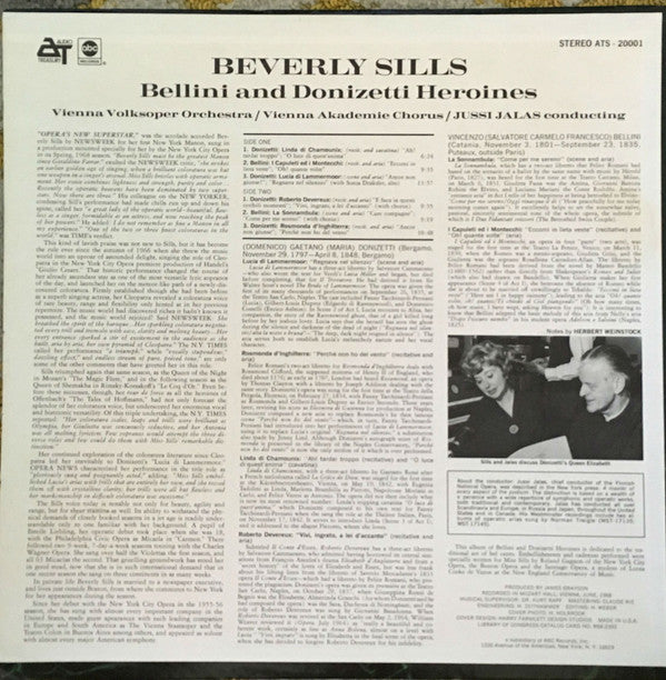 Beverly Sills, Wiener Volksopernorchester, Wiener Akademie Kammerchor, Jussi Jalas - Bellini And Donizetti Heroines